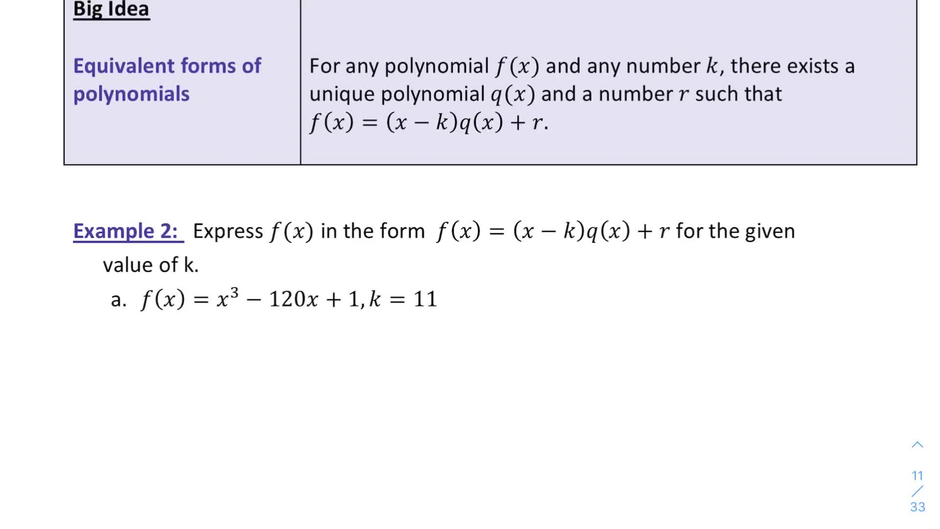 Precalc. Alg. - 3.2 Synthetic Division • Activity Builder By Desmos
