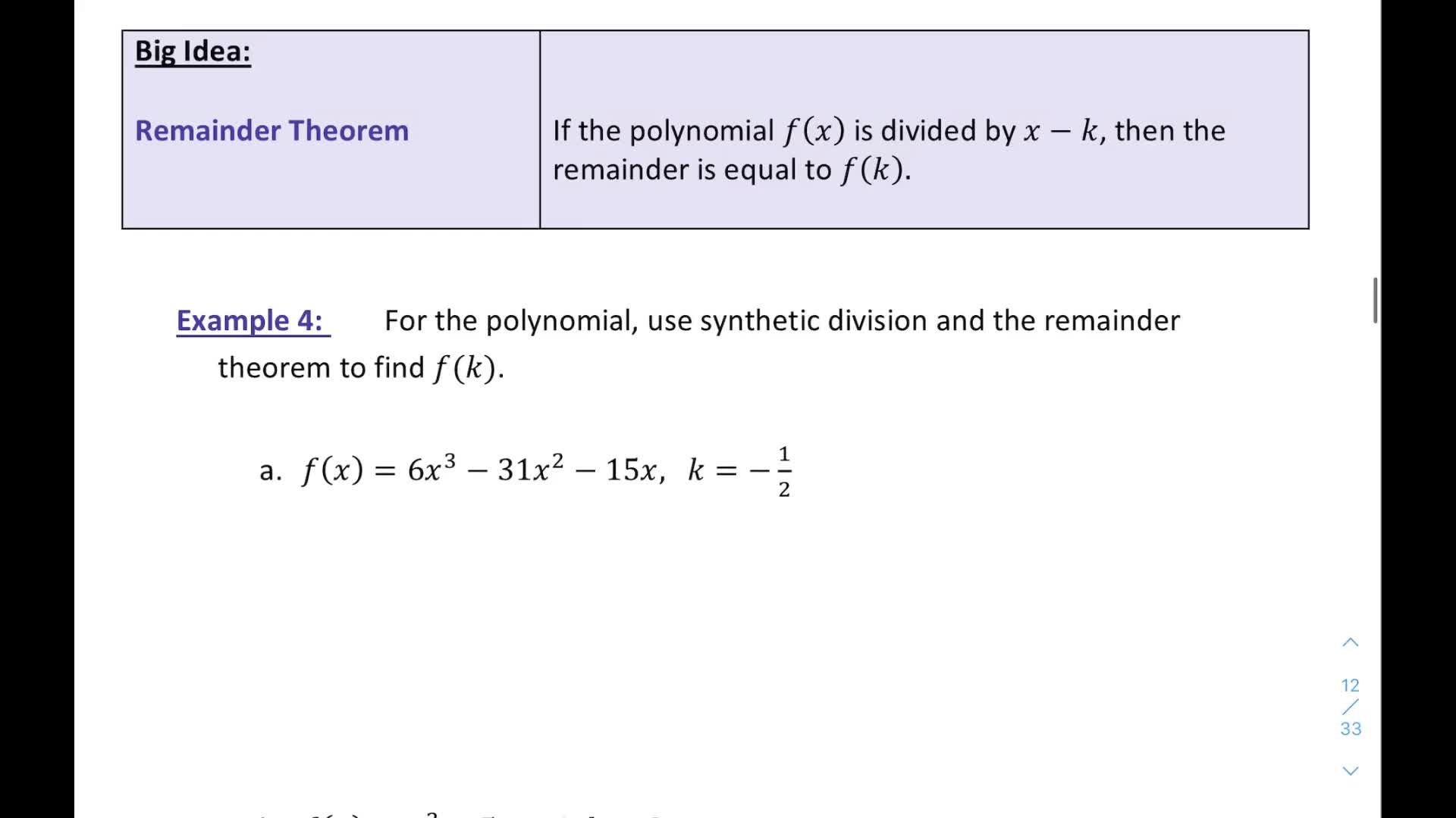 Precalc. Alg. - 3.2 Synthetic Division • Activity Builder By Desmos